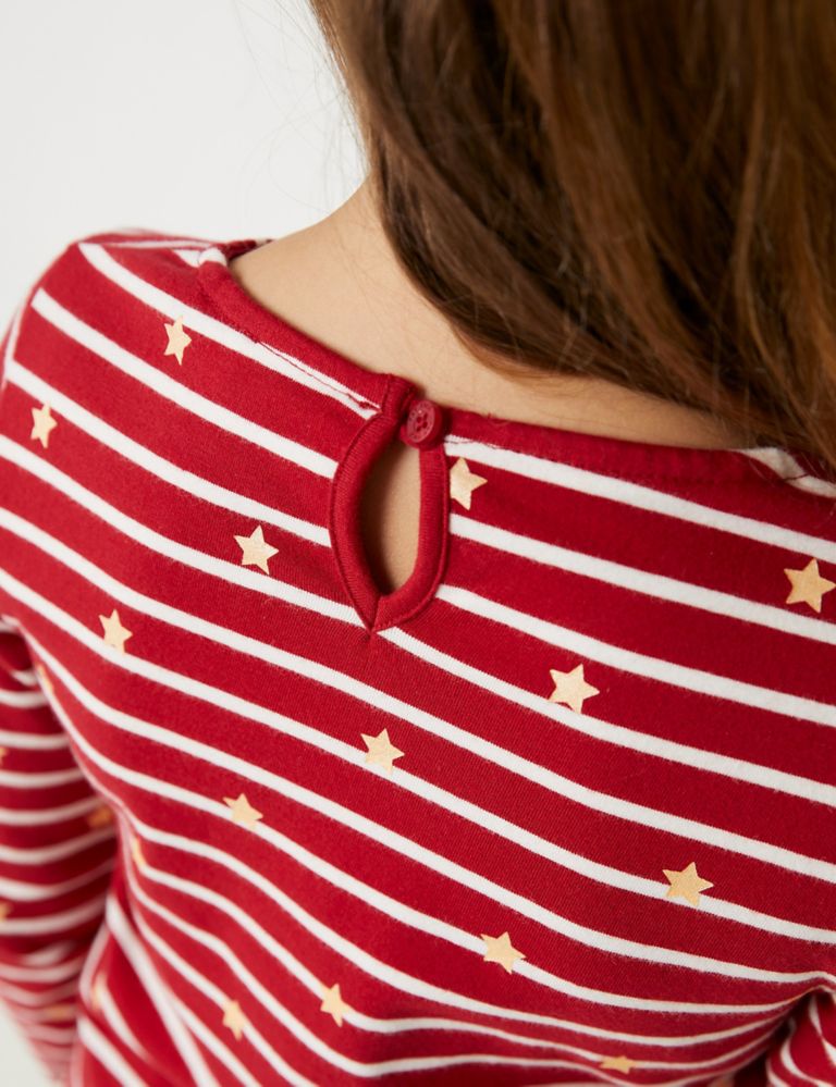 Cotton Rich Striped Stars T-Shirt (3-13 Yrs) 4 of 4