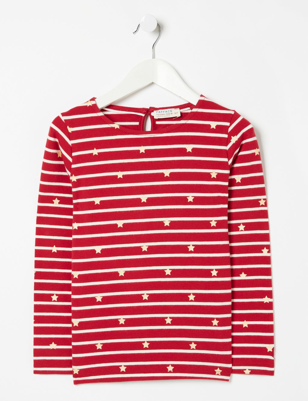 Cotton Rich Striped Stars T-Shirt (3-13 Yrs) 1 of 4
