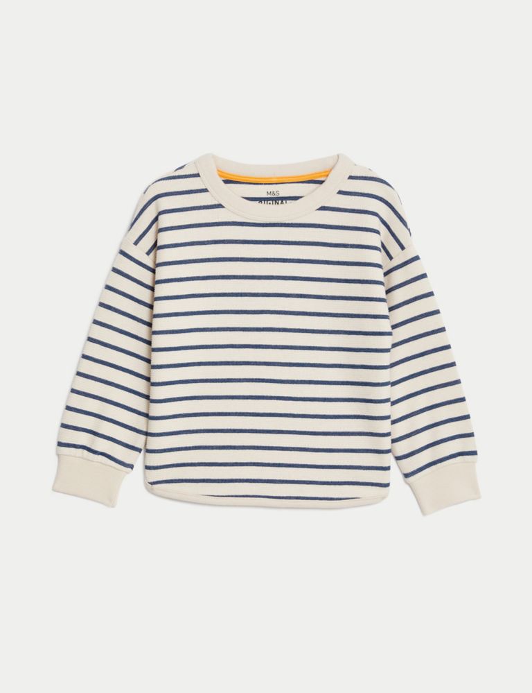 Cotton Rich Striped Sweatshirt (2-8 Yrs) 2 of 4