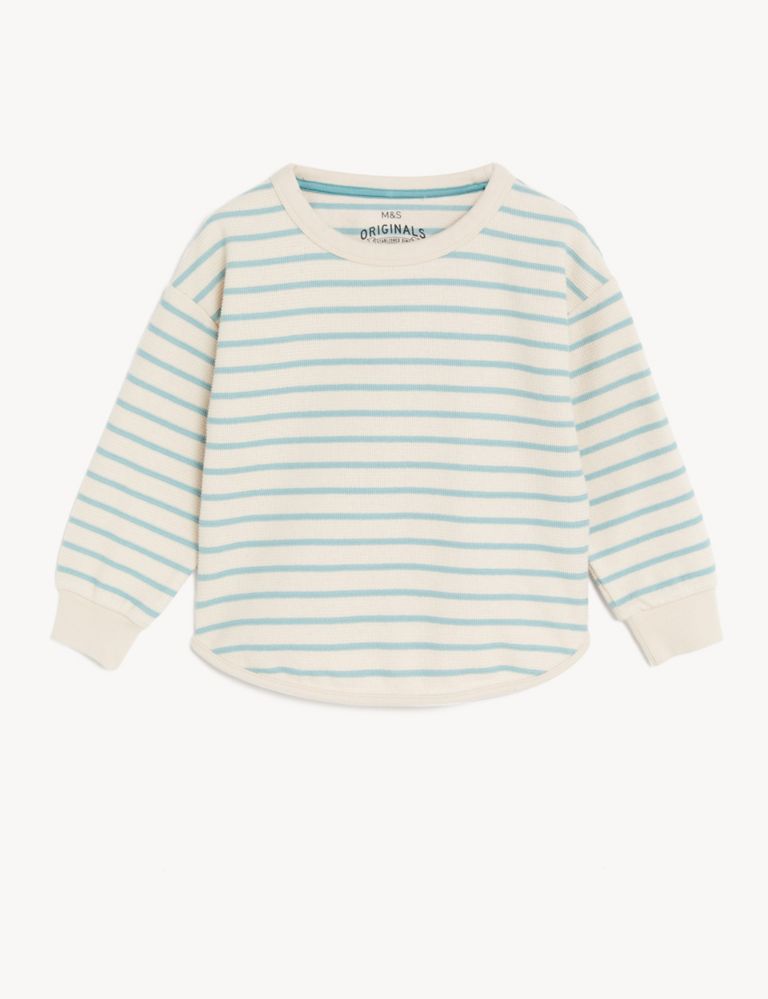 Cotton Rich Striped Sweatshirt (2-8 Yrs) 2 of 5