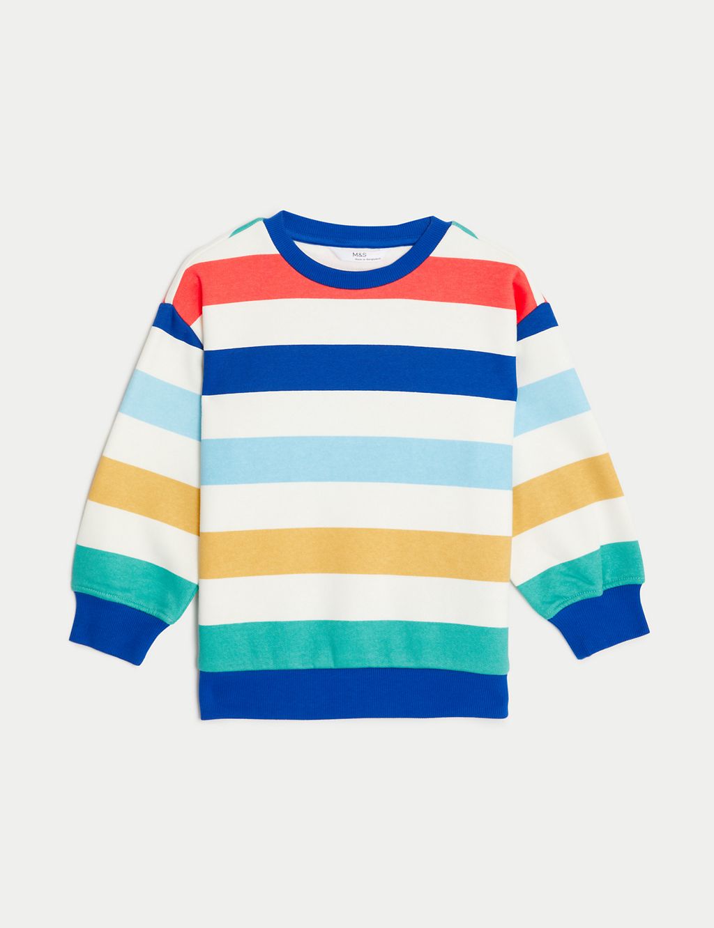 Cotton Rich Striped Sweatshirt (2-8 Yrs) 1 of 4