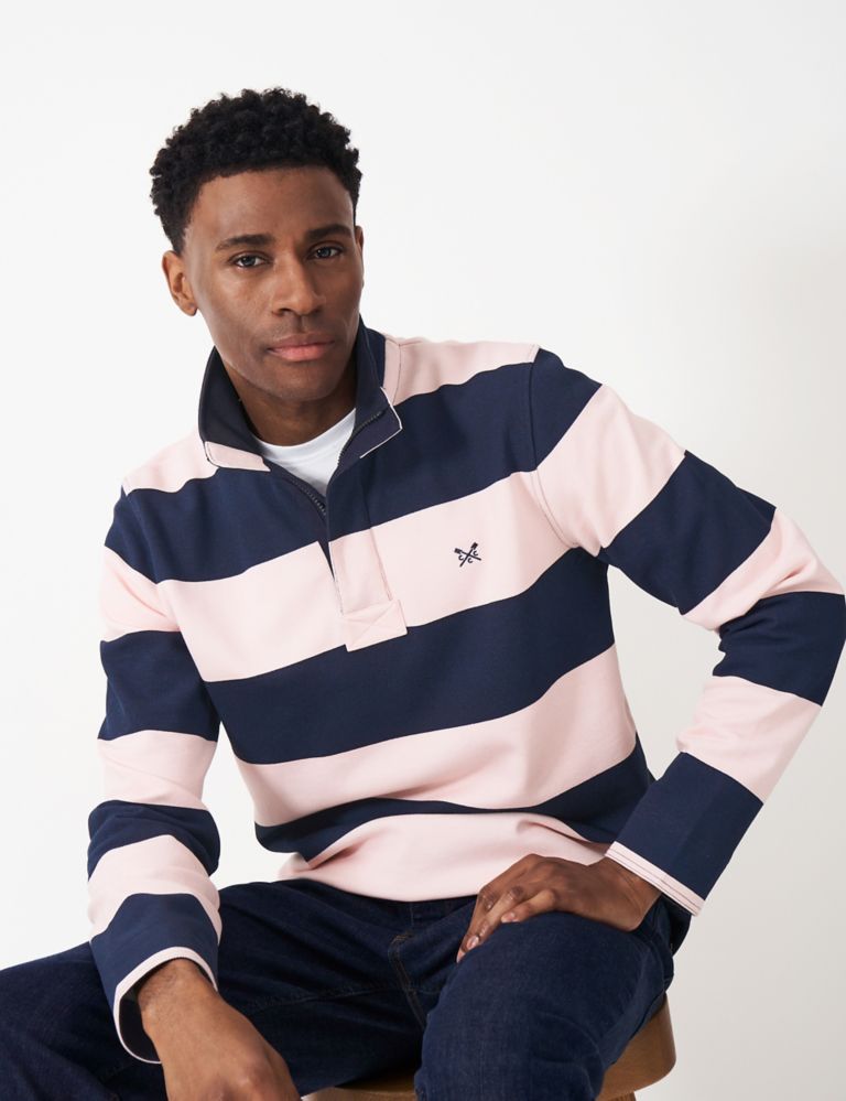 Cotton Rich Striped Sweatshirt 1 of 6