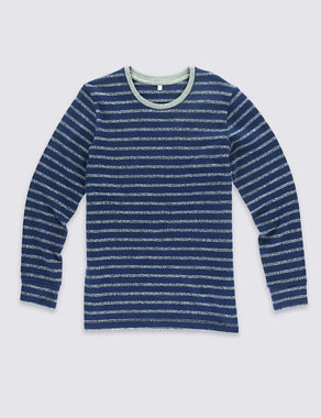Cotton Rich Striped T-Shirt (5-14 Years) Image 2 of 3