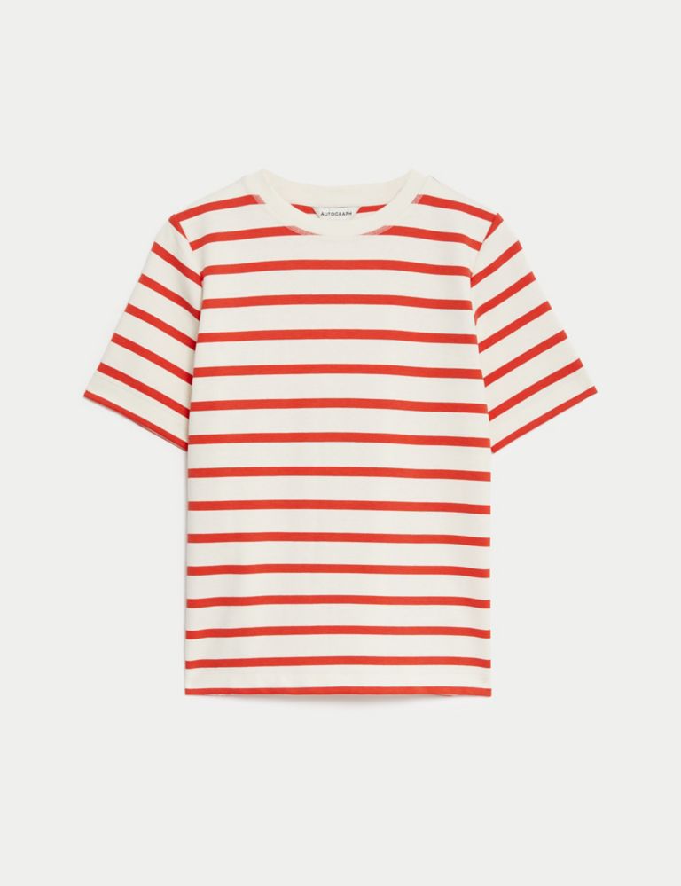 Cotton Rich Striped T-Shirt | Autograph | M&S