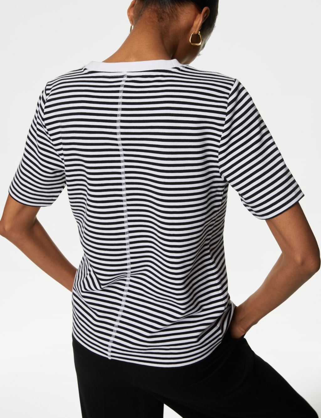 Cotton Rich Striped TShirt Autograph M&S