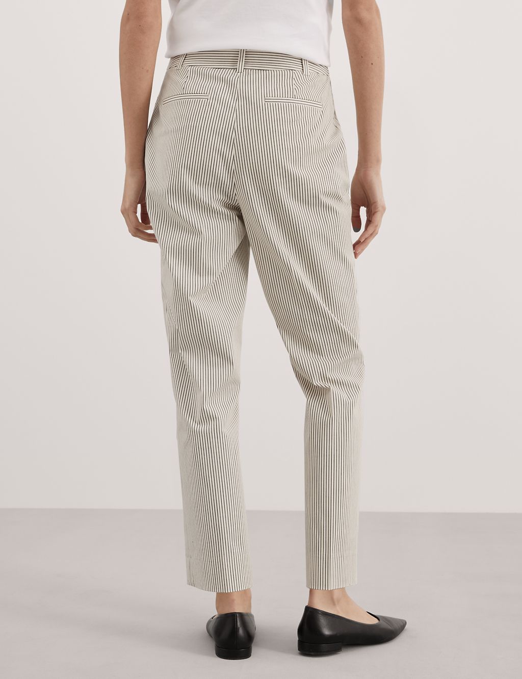 Cotton Rich Striped Tapered Trousers 6 of 6