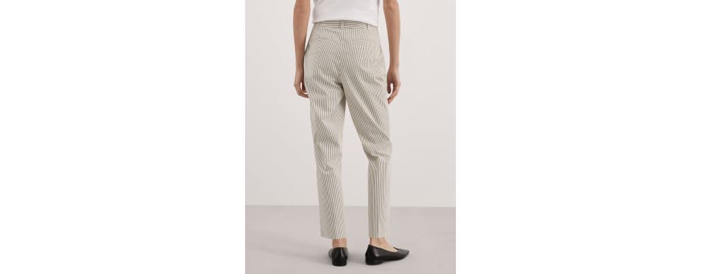 Cotton Rich Striped Tapered Trousers 6 of 6