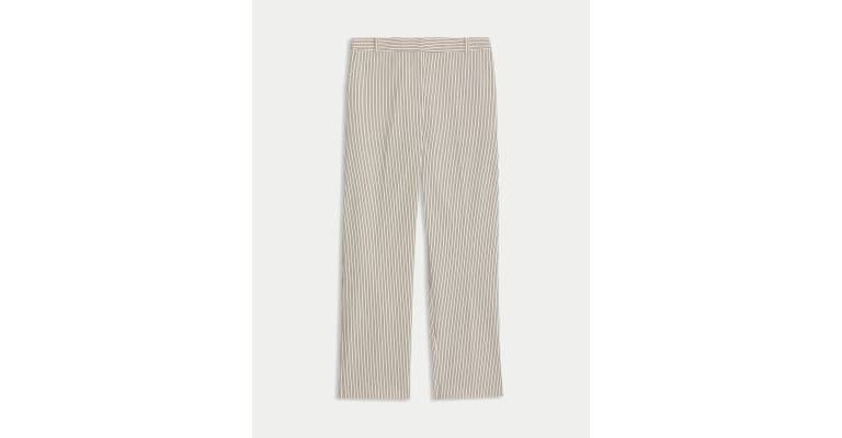 Cotton Rich Striped Tapered Trousers 3 of 6