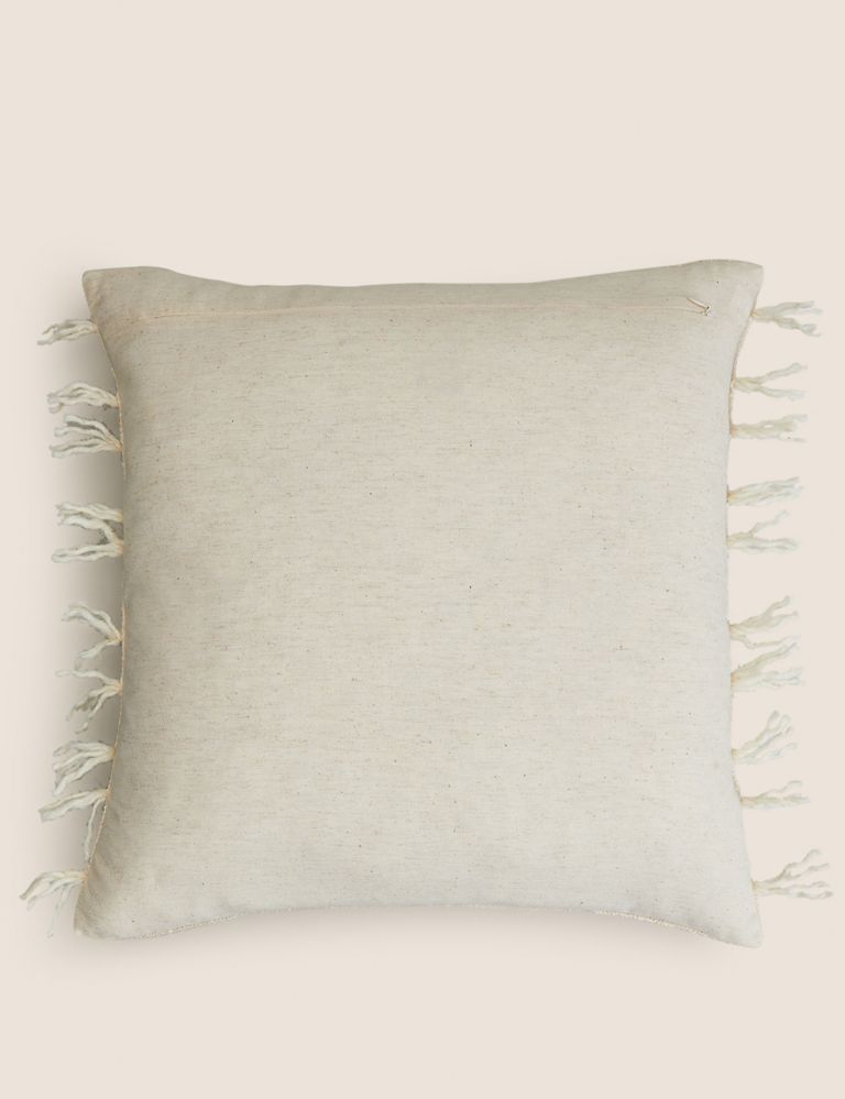 Cotton Rich Striped Tasselled Cushion 3 of 7