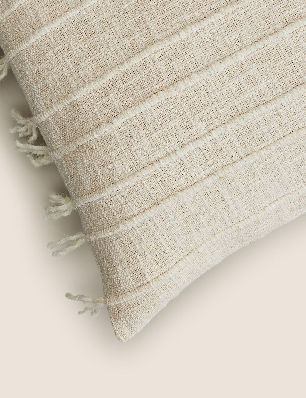 Cotton Rich Striped Tasselled Cushion 7 of 7