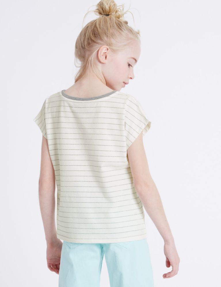 Cotton Rich Striped Top (3-14 Years) 3 of 5