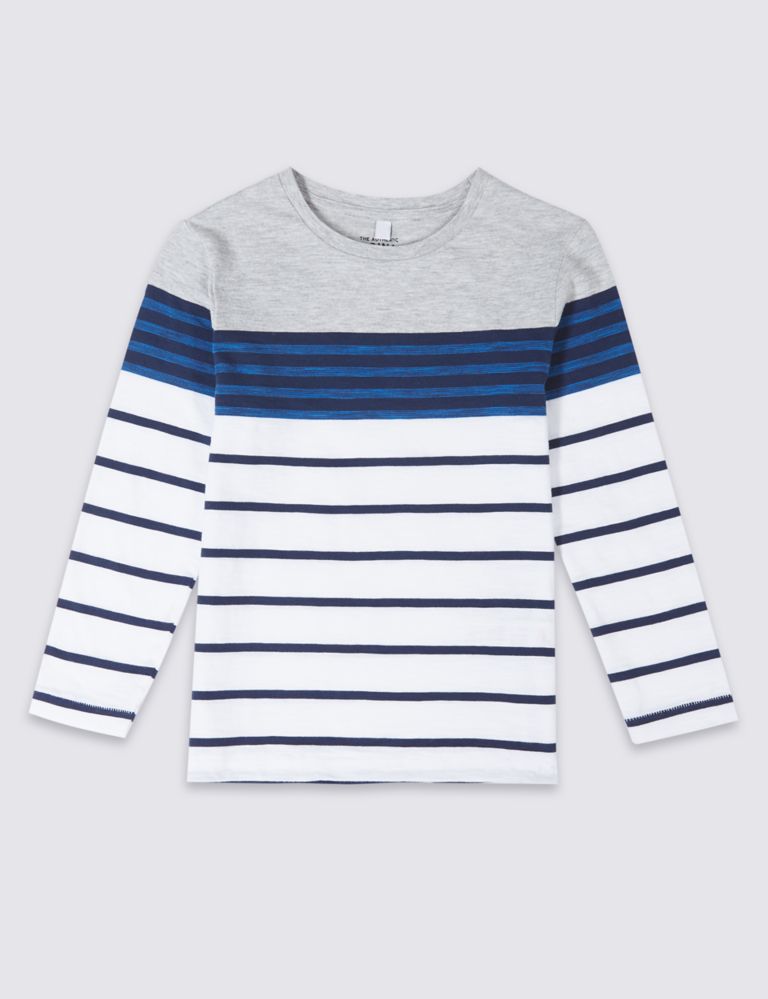 Cotton Rich Striped Top (3 Months - 7 Years) 2 of 6