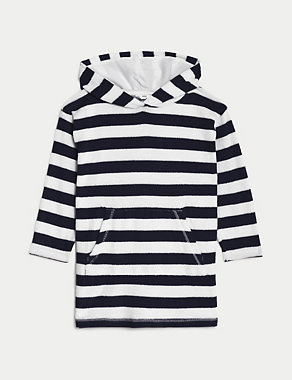 Cotton Rich Striped Towelling Poncho (2-8 Yrs) Image 2 of 4