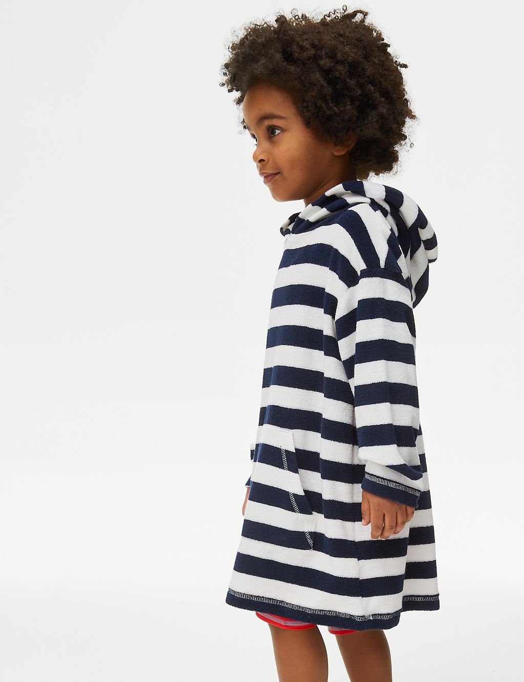 Cotton Rich Striped Towelling Poncho (2-8 Yrs) 2 of 4
