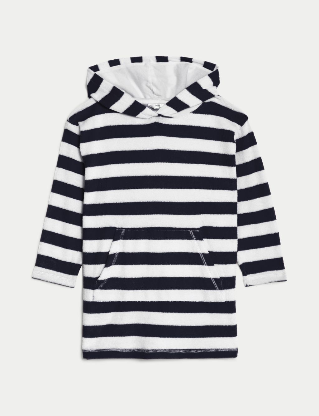 Cotton Rich Striped Towelling Poncho (2-8 Yrs) 1 of 4