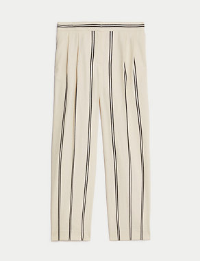 Cotton Rich Striped Wide Leg Trousers Image 2 of 7