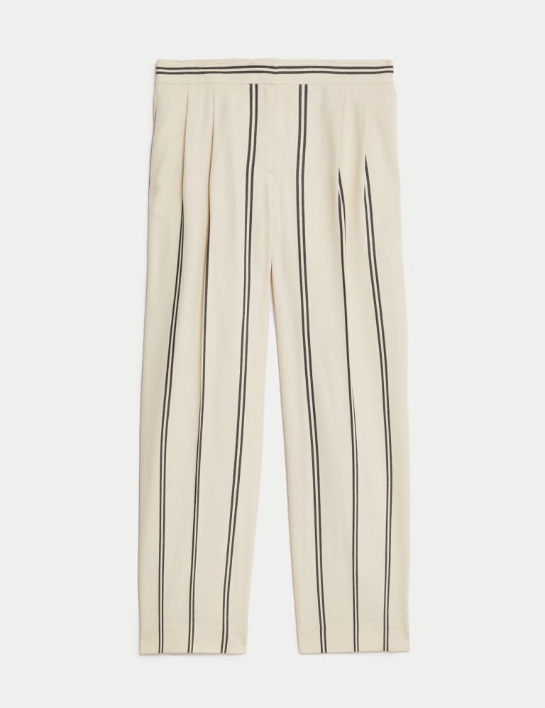 Cream striped trousers outlet