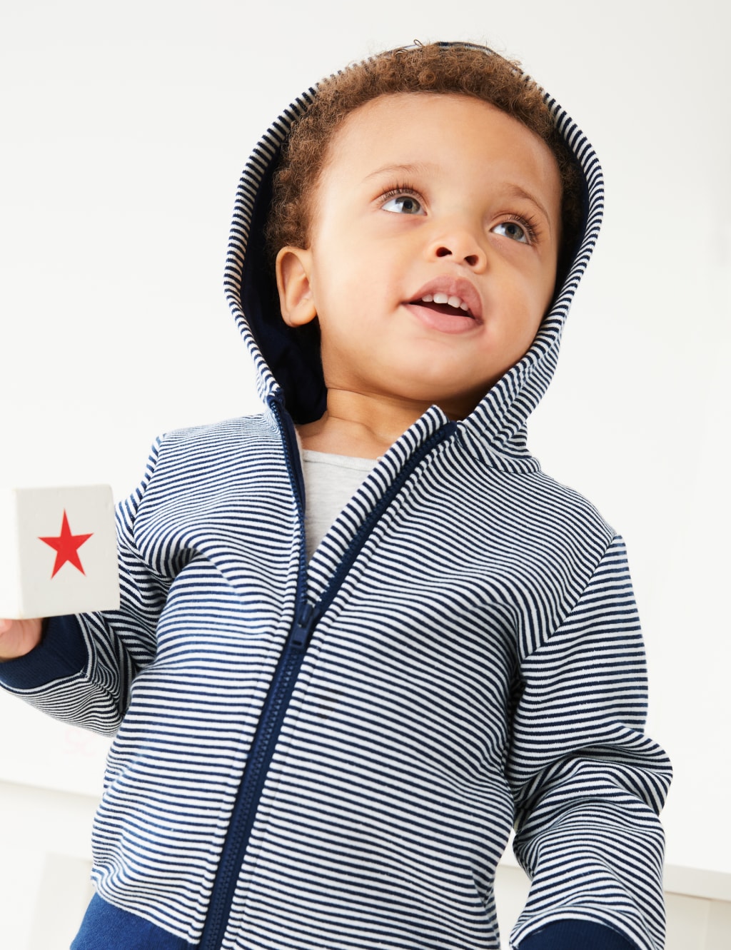 Cotton Rich Striped Zip Hoodie (0-3 Yrs) 3 of 6