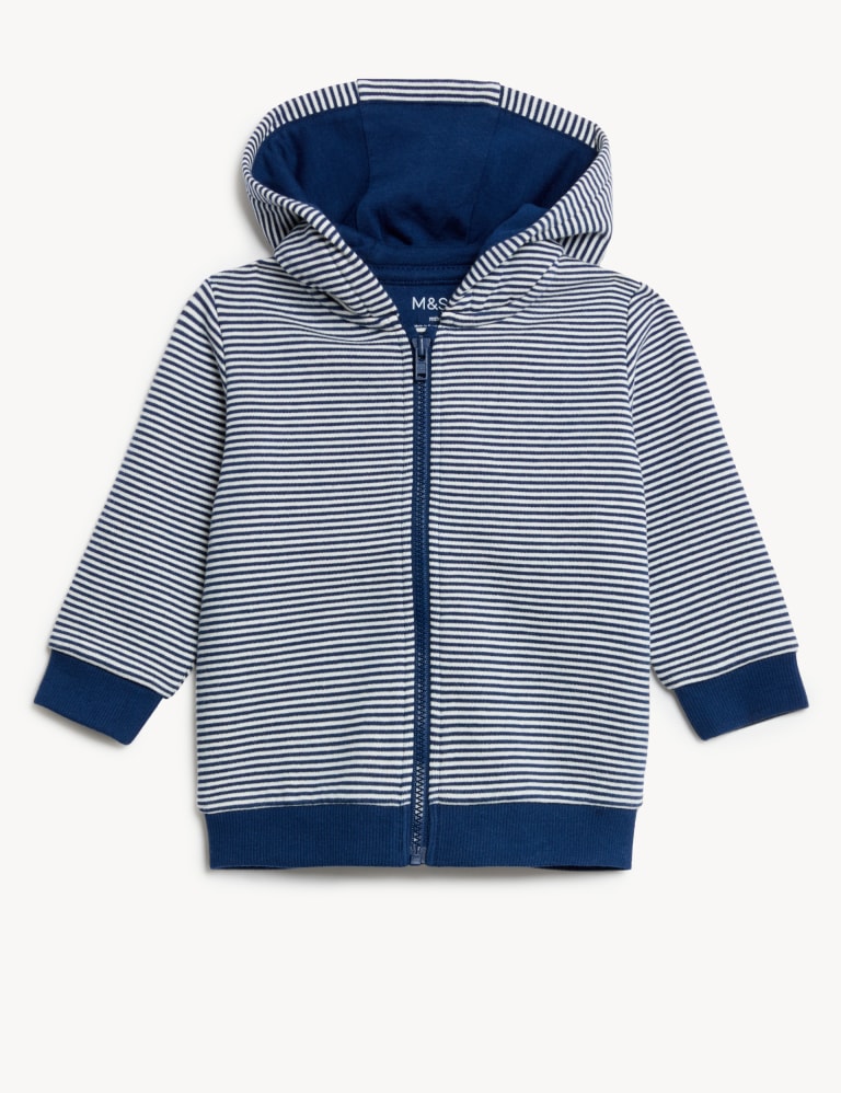Striped shop zip hoodie