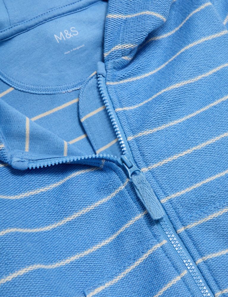 Cotton Rich Striped Zip Hoodie (0-3 Yrs) 3 of 4