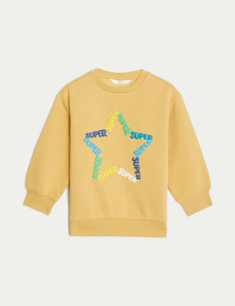 Cotton Rich Superstar Slogan Sweatshirt (2-8 Yrs) 2 of 4