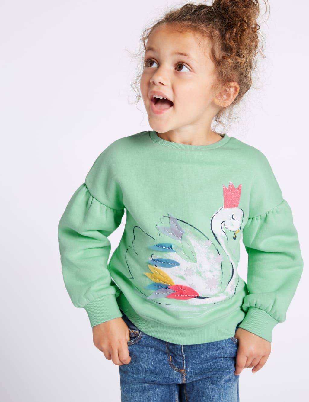 Cotton Rich Swan Sweatshirt (3 Months - 7 Years) 3 of 3