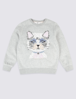 Cotton Rich Sweatshirt (3-16 Years) Image 2 of 3