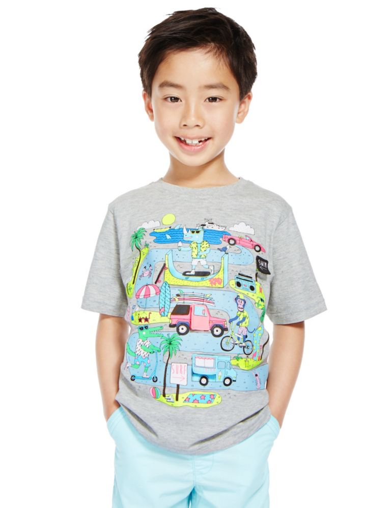 Cotton Rich T-Shirt (1-7 Years) 1 of 4