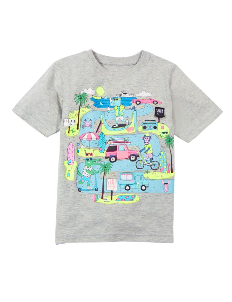 Cotton Rich T-Shirt (1-7 Years) 2 of 4