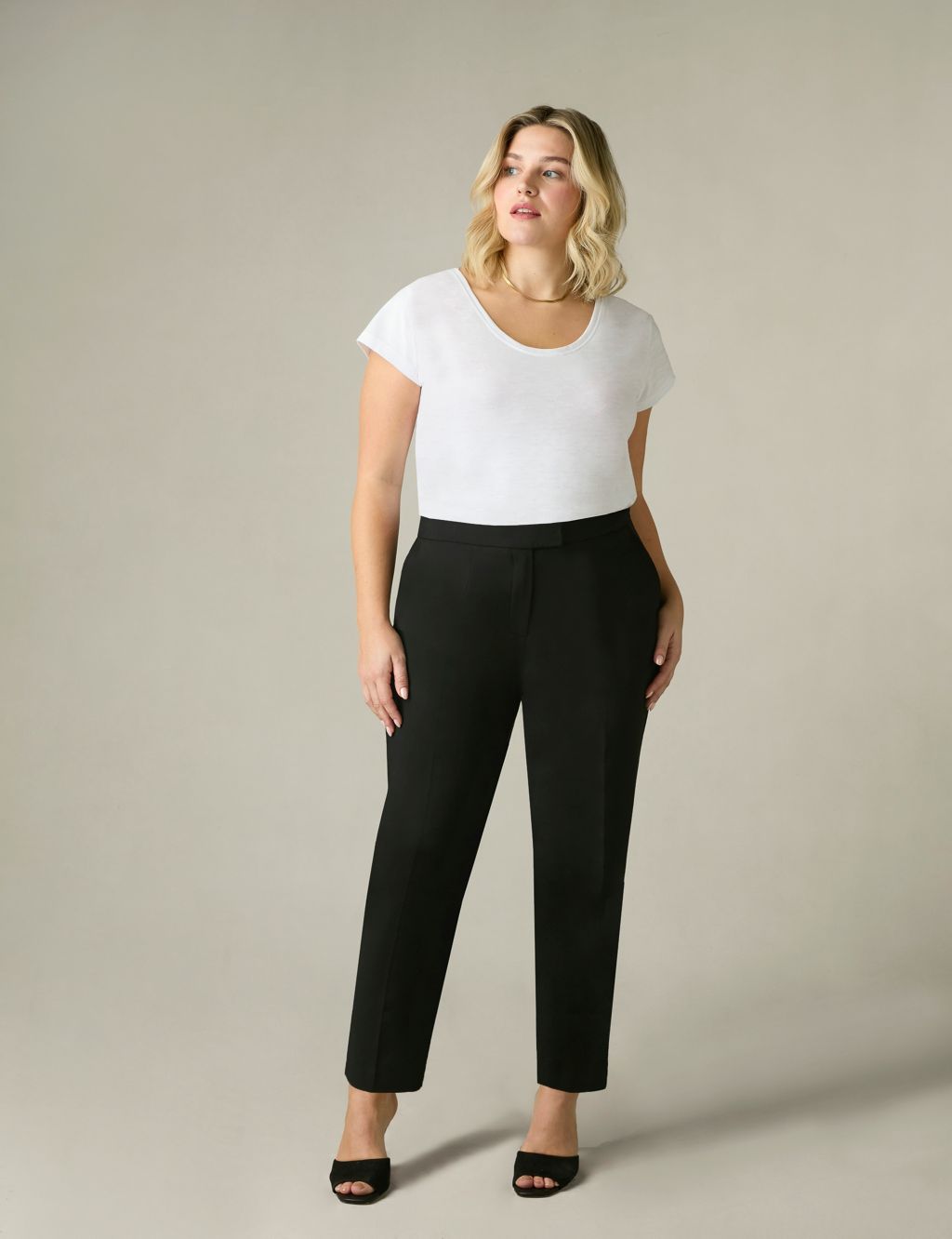 Cotton Rich Tailored Tapered Trousers 3 of 6