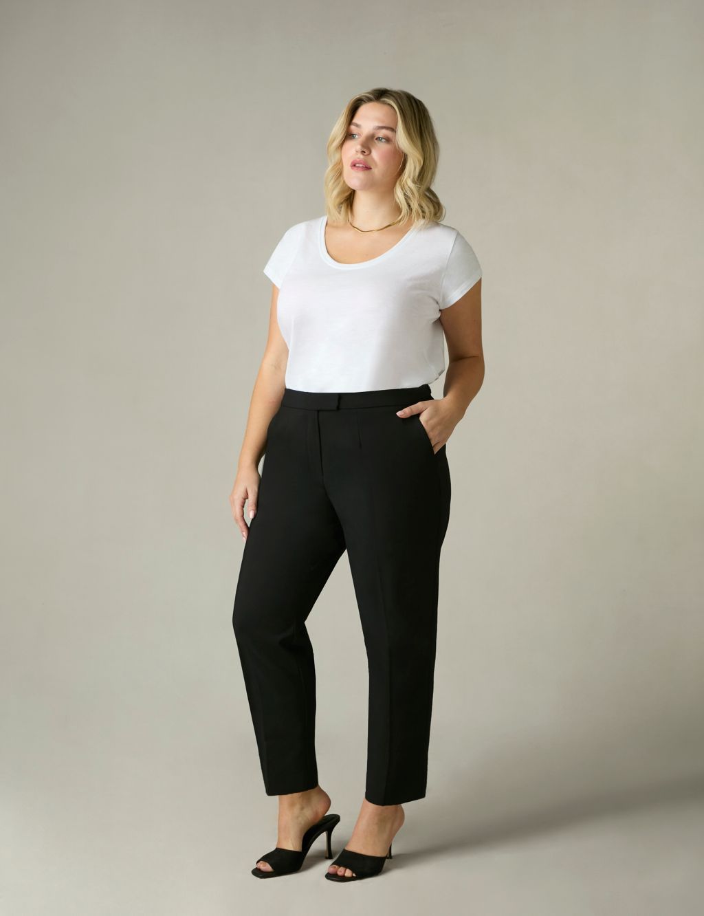 Cotton Rich Tailored Tapered Trousers 2 of 6