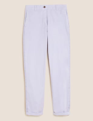 white tapered chinos