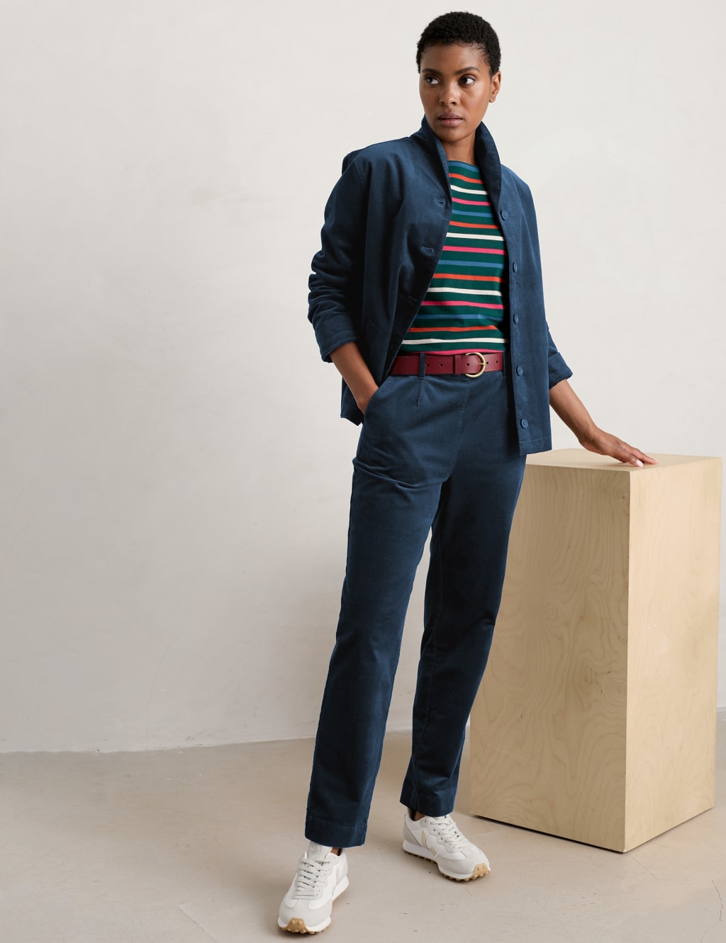 Cotton Rich Tapered Ankle Grazer Trousers Seasalt Cornwall M S