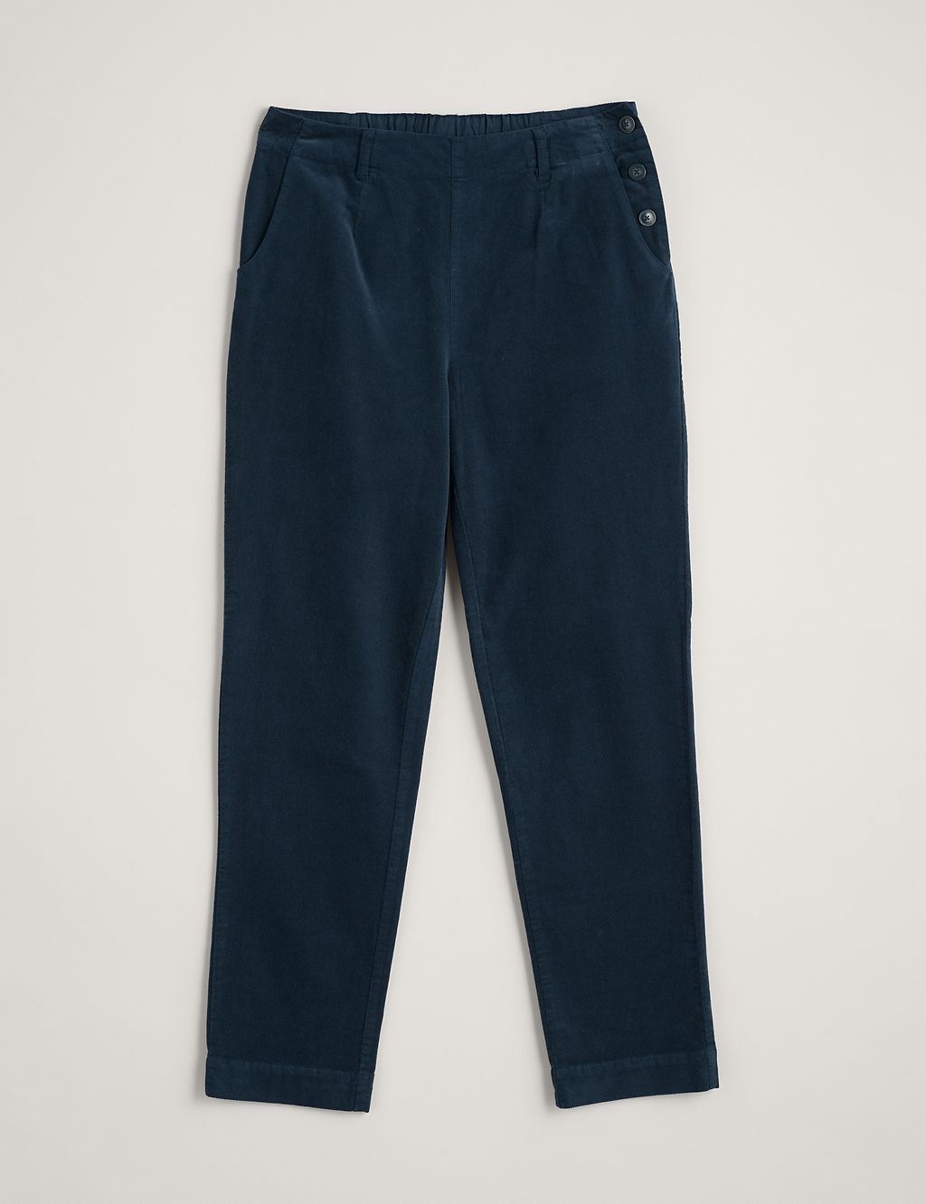 Cotton Rich Tapered Ankle Grazer Trousers 1 of 5