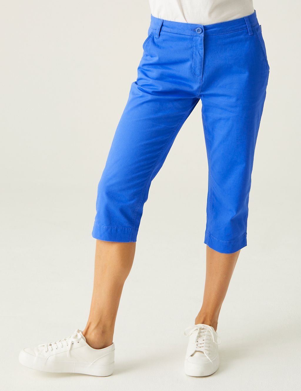 Cotton Rich Tapered Cropped Trousers 2 of 5