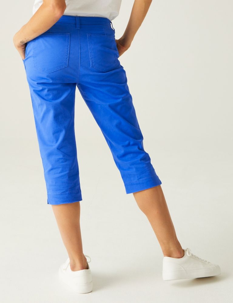 Cotton Rich Tapered Cropped Trousers 4 of 5