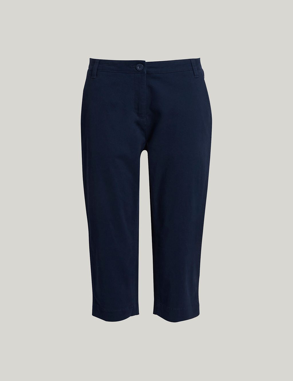 Cotton Rich Tapered Cropped Trousers 1 of 5