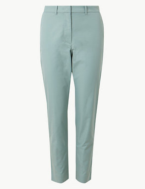 Cotton Rich Tapered Leg Ankle Grazer Chinos Image 2 of 5