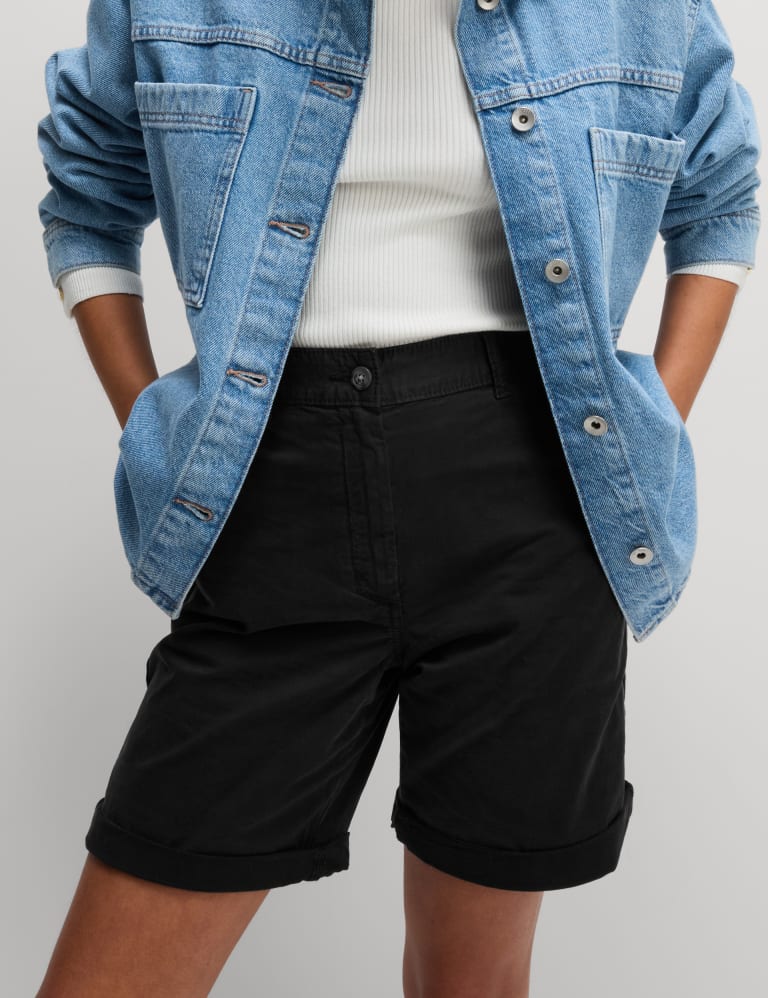 Magic Shaping Denim Knee Length Shorts, M&S Collection