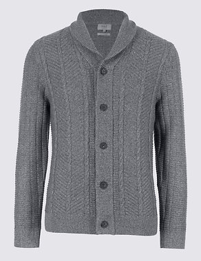 Cotton Rich Textured Cardigan Image 2 of 5