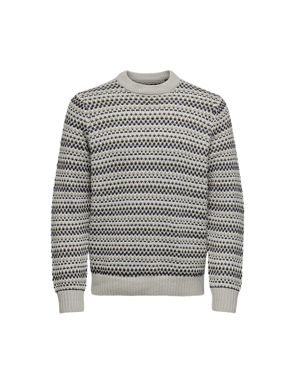 Cotton Rich Textured Crew Neck Jumper | ONLY & SONS | M&S