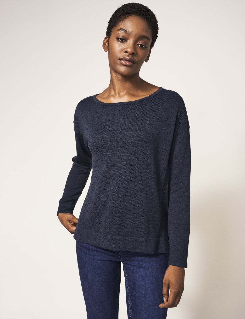 White stuff top canvas tie jumper