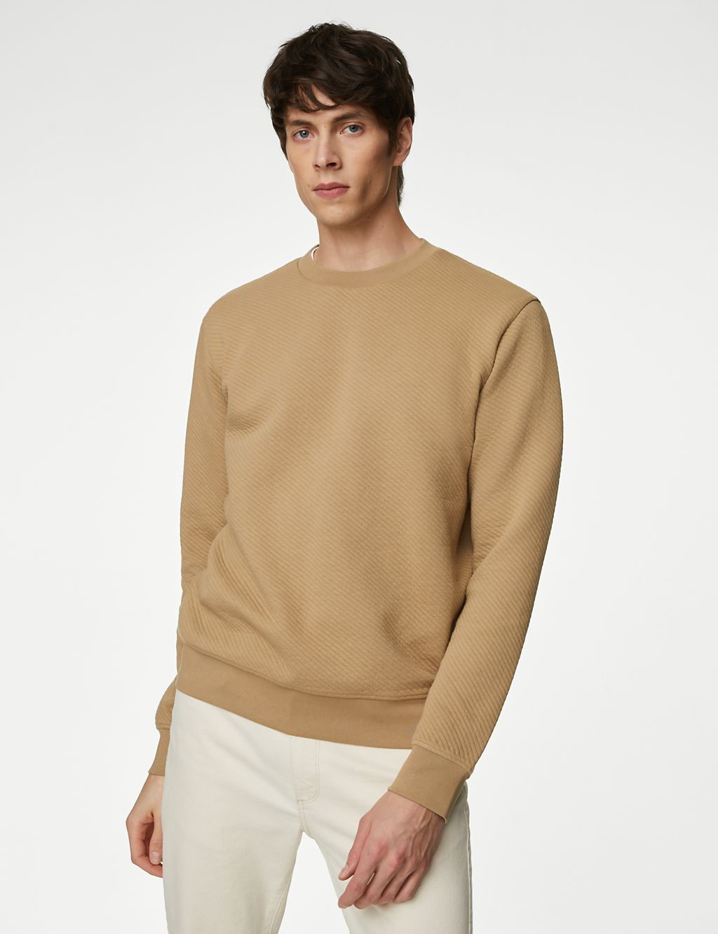 Cotton Rich Textured Crewneck Sweatshirt 3 of 5