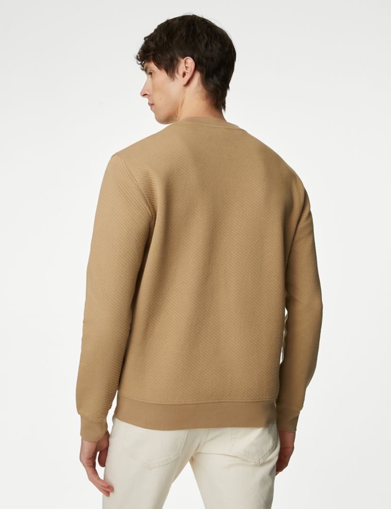Cotton Rich Textured Crewneck Sweatshirt 5 of 5