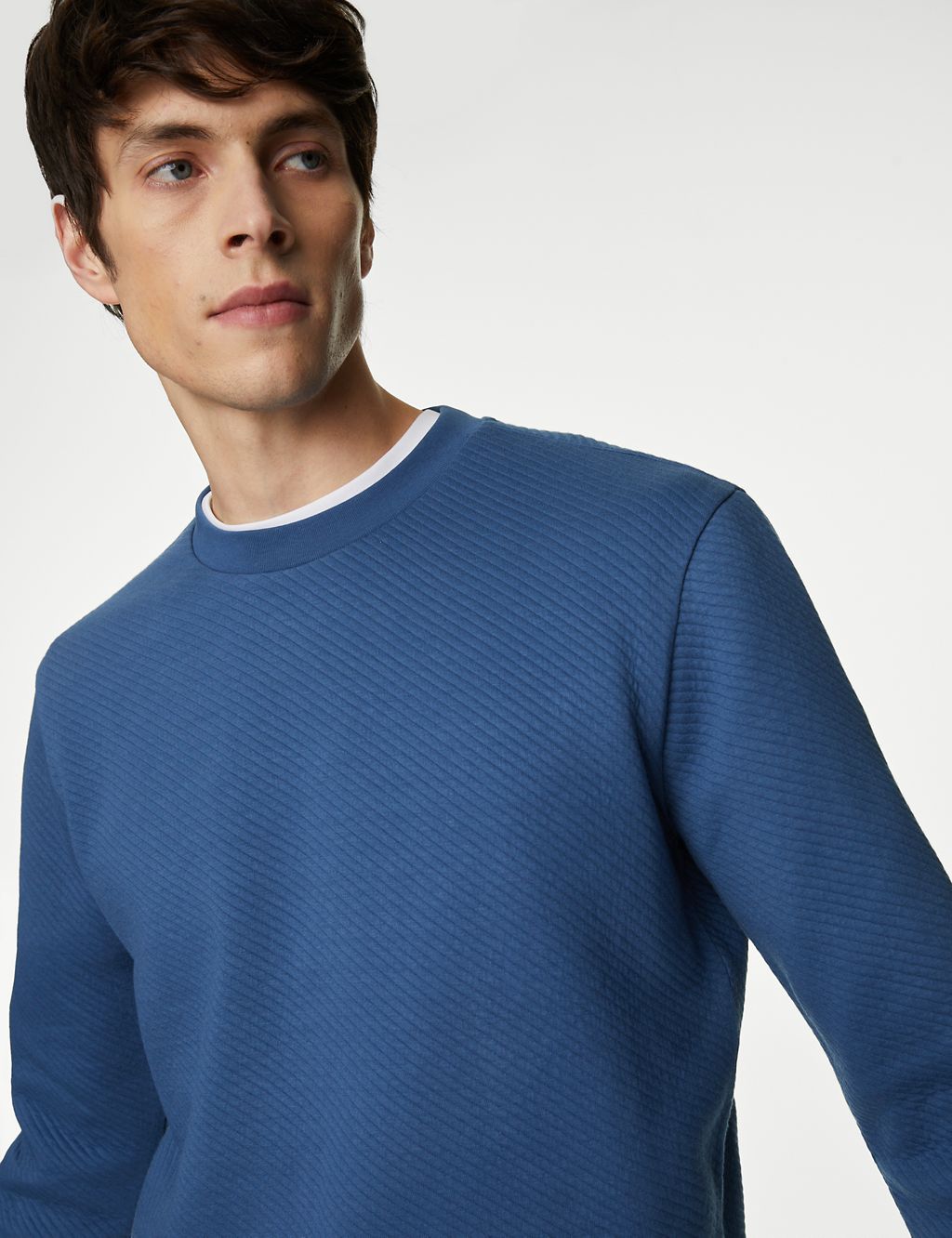 Cotton Rich Textured Crewneck Sweatshirt 4 of 6