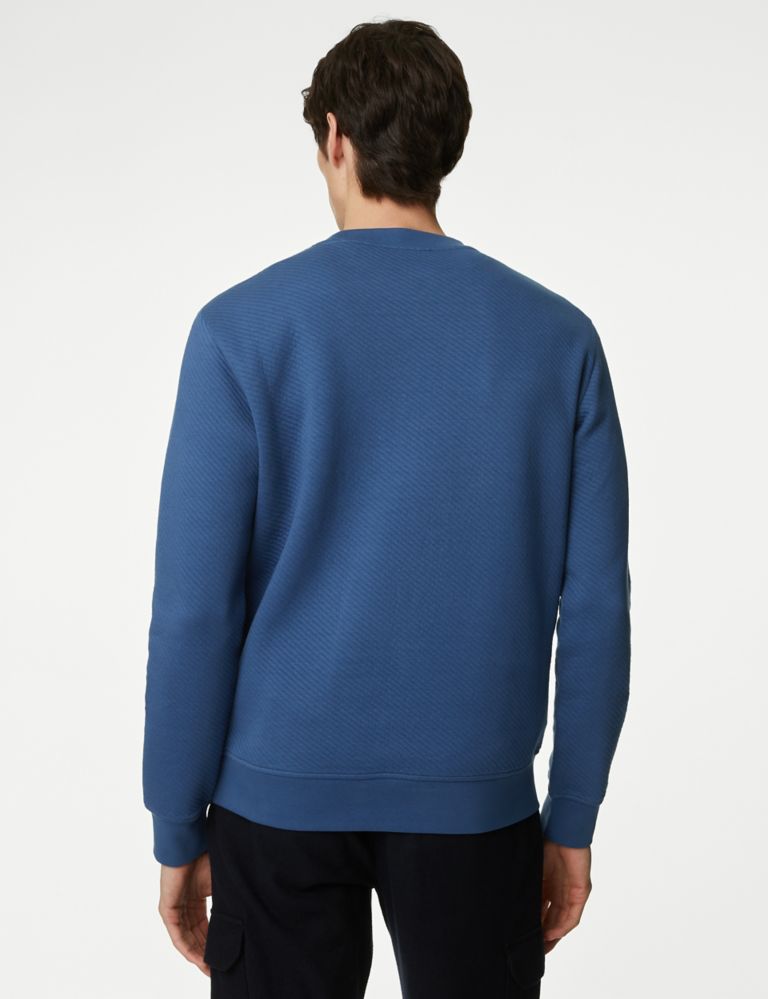 Cotton Rich Textured Crewneck Sweatshirt 6 of 6