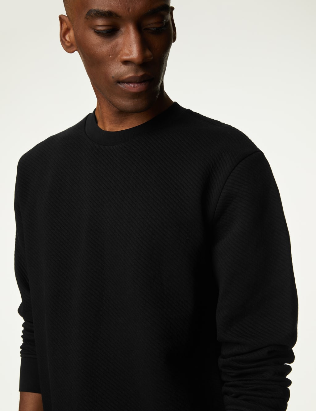 Cotton Rich Textured Crewneck Sweatshirt, Autograph