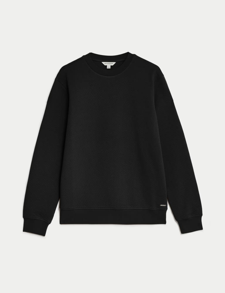 Cotton Rich Textured Crewneck Sweatshirt, Autograph