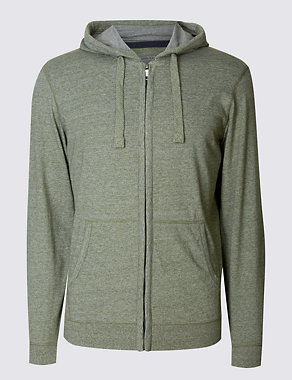 Cotton Rich Textured Hooded Top Image 2 of 4