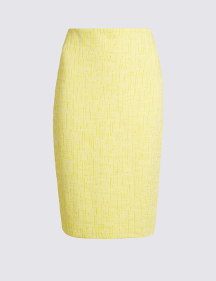 Stretch Jersey Textured Pencil Skirt